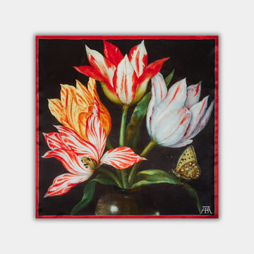 Ambrosius Bosschaert Starszy - Szklany wazon z czterema tulipanami