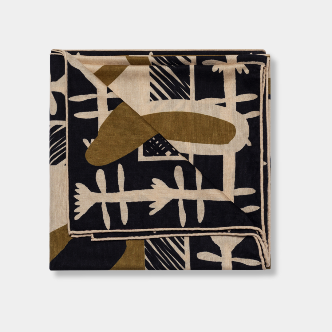 Szalik z wełny i jedwabiu NO.04 | 126x126